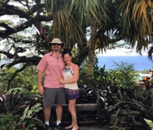 A couple’s vacation photo